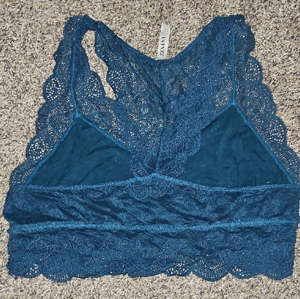 Zenana Outfitters Teal Lace Bralette - Picture 3 of 3